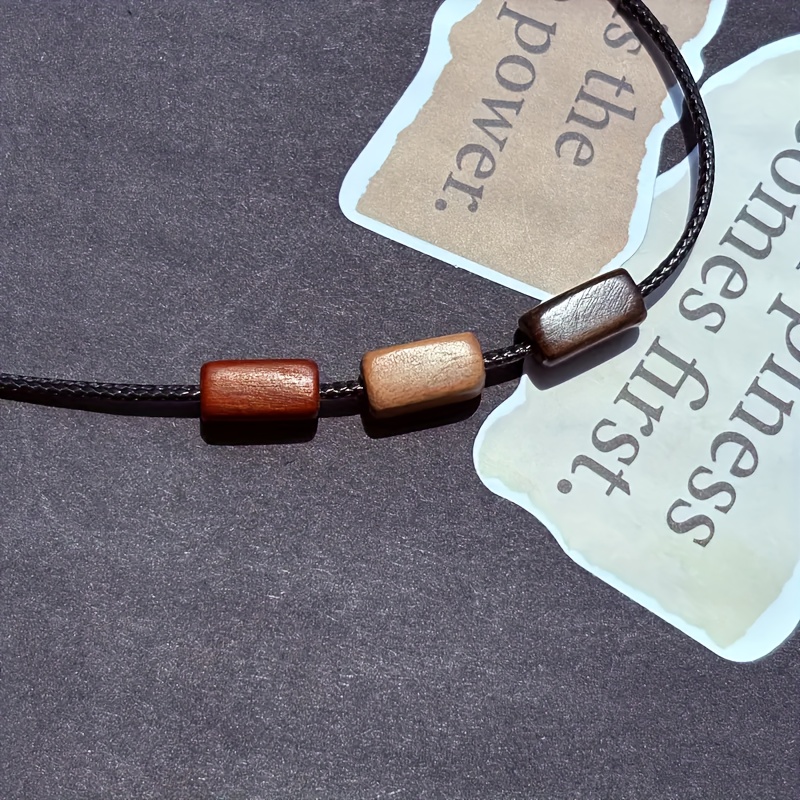 Wooden Pendant Necklace, Minimalist Unisex Design